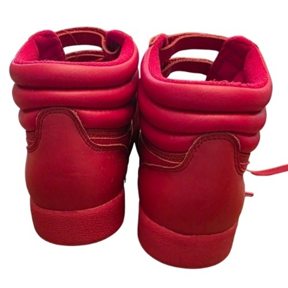 Reebok Freestyle Hi Womens 10 Red Leather High Top Sneakers 2240 Classic Retro - Picture 6 of 14